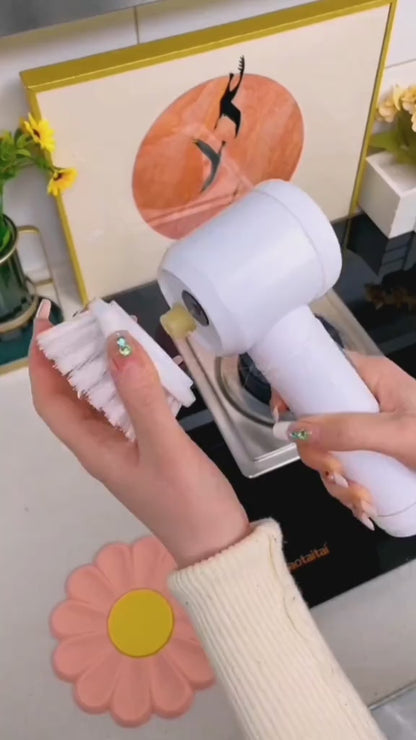 この1台で家中ピカピカ！多機能電動お掃除ブラシ 5点セット – キッチン・バスルーム・洗面所に最適！